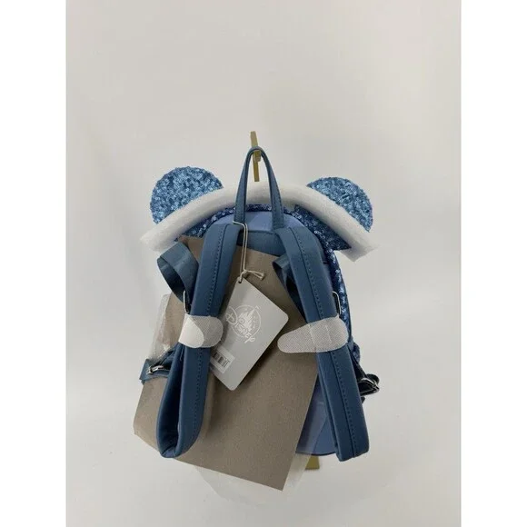 Loungefly Disney Parks Minnie Mouse Sequin Mini Backpack - Hydrangea Blue - NWT - Picture 6 of 9